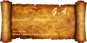 Gazsó Albert névjegykártya